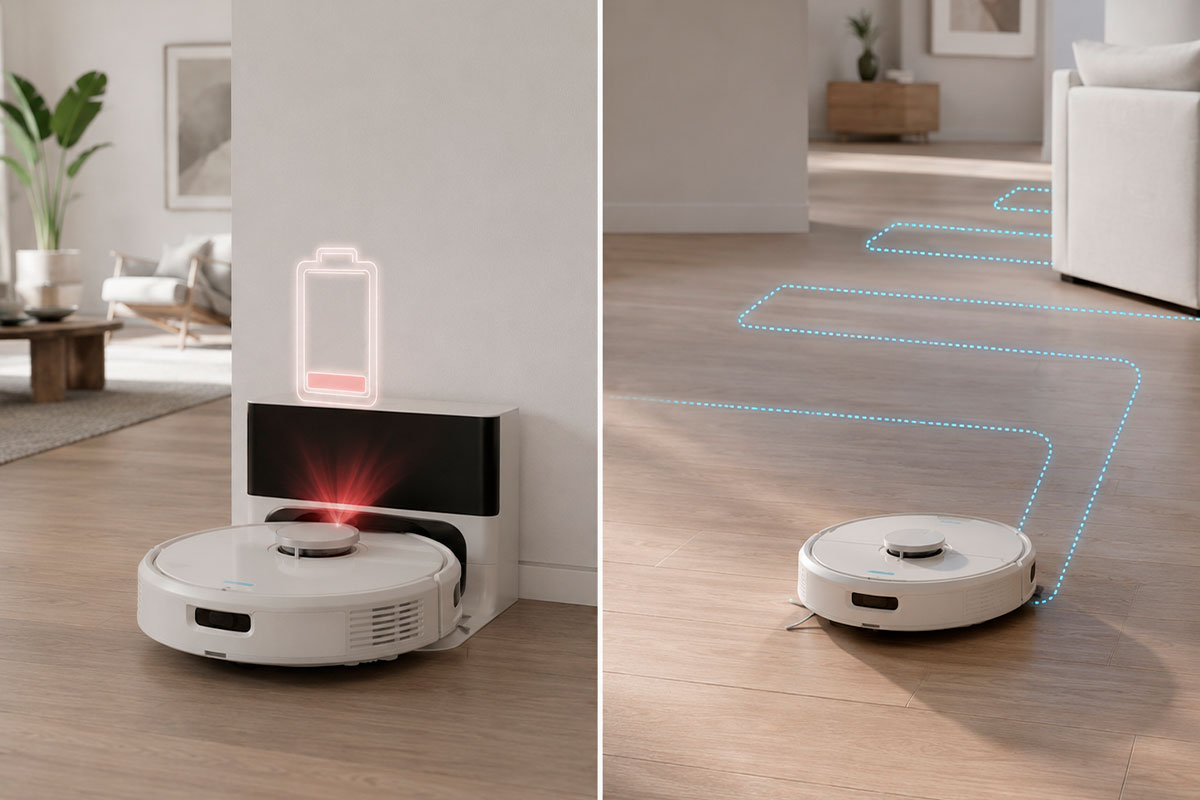 Tecnología Recharge & Resume en un robot aspirador inteligente
