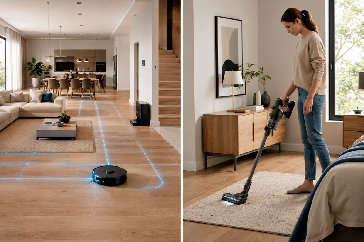 Comparación entre robot aspirador y aspiradora tradicional